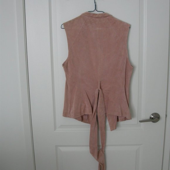 Pink Suede Leather Vest - Picture 3 of 10